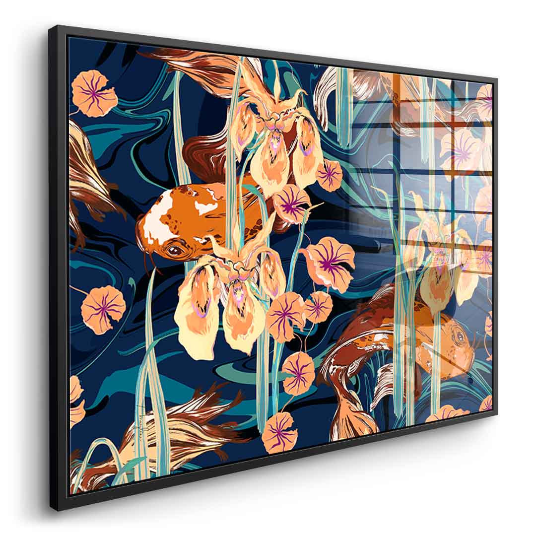 Koi Flower Spin - acrylic glass