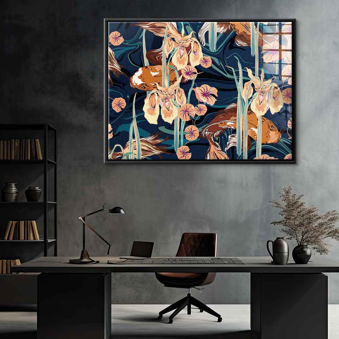 Koi Flower Spin - acrylic glass