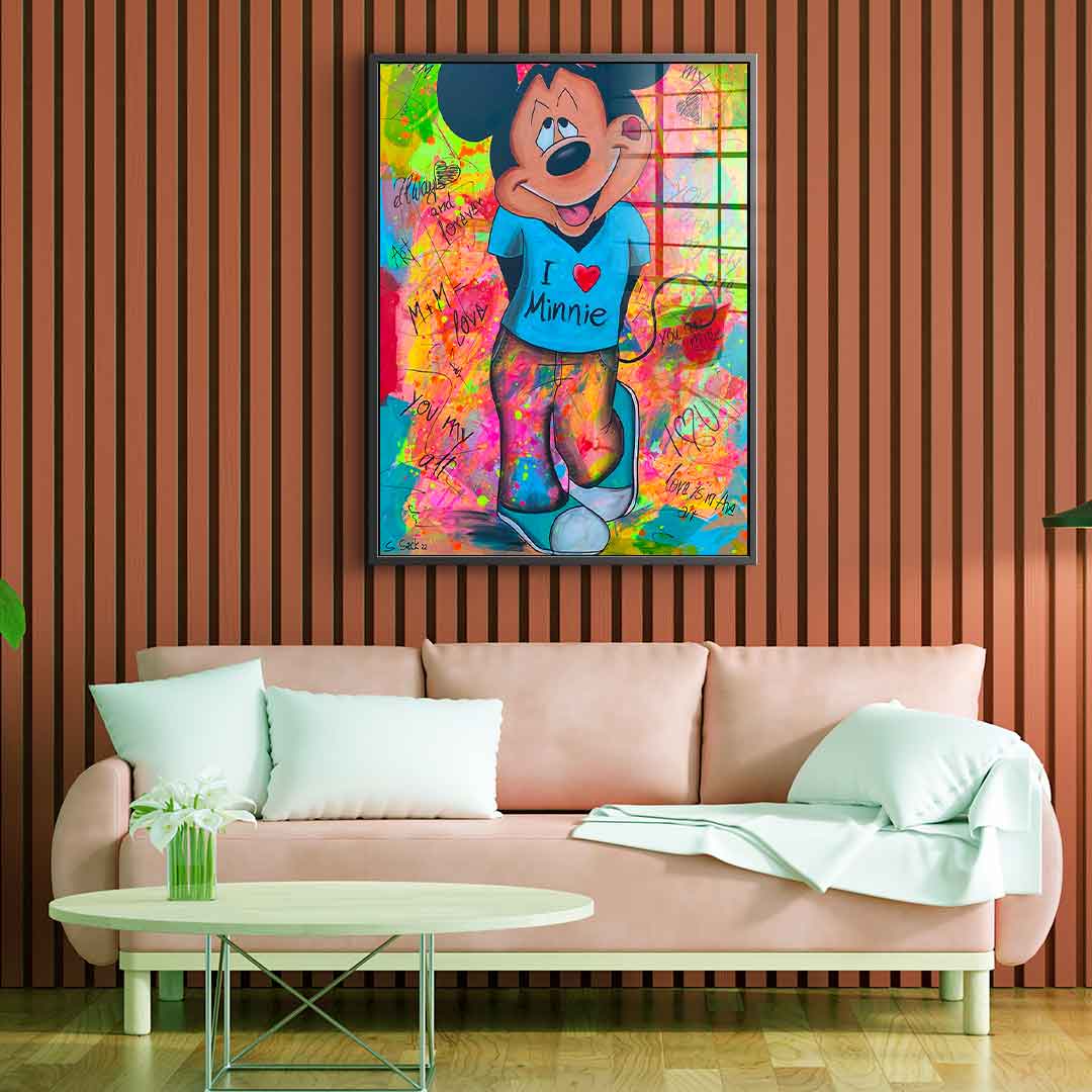 Mickey Loves Minni - acrylic glass