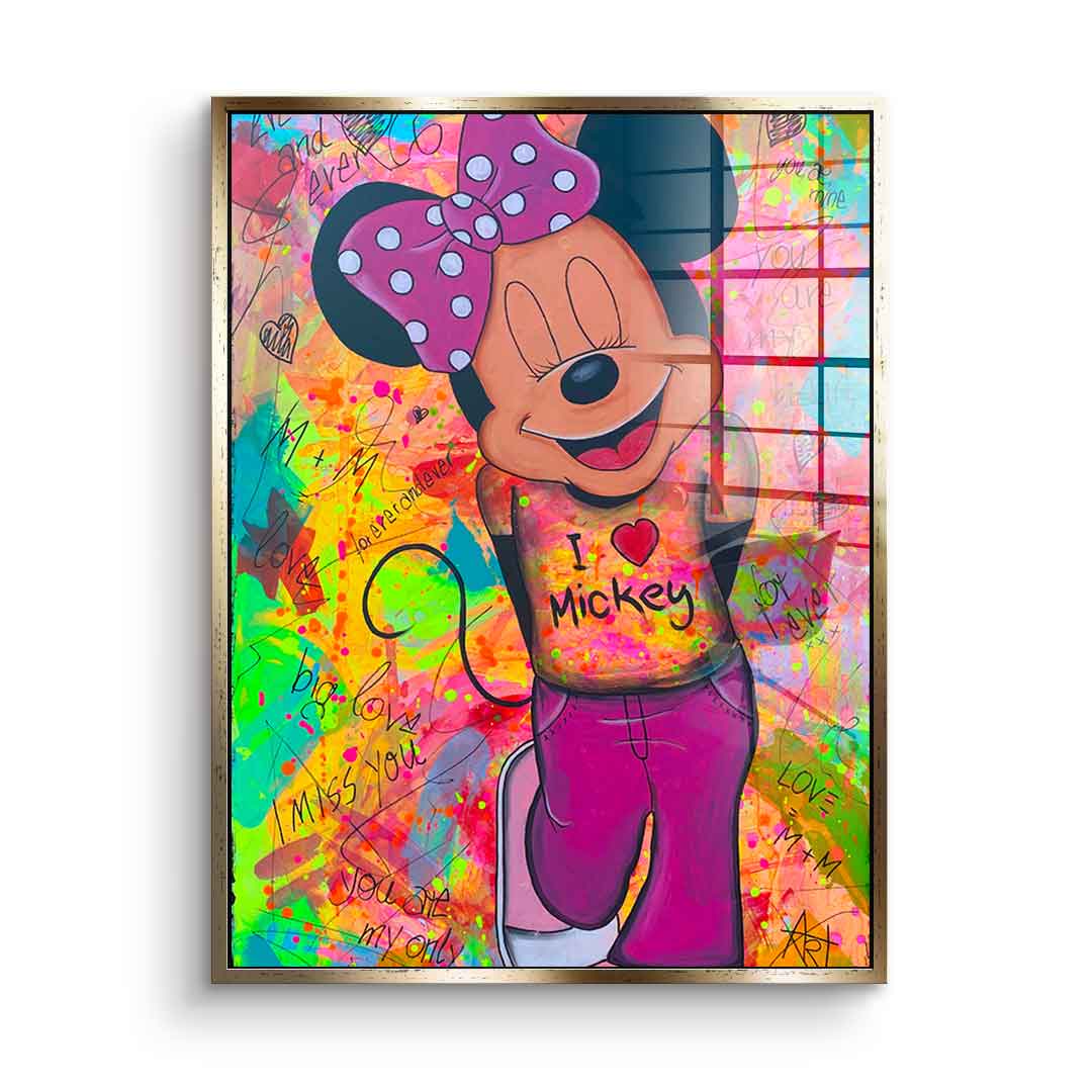 Minni Loves Mickey - acrylic glass