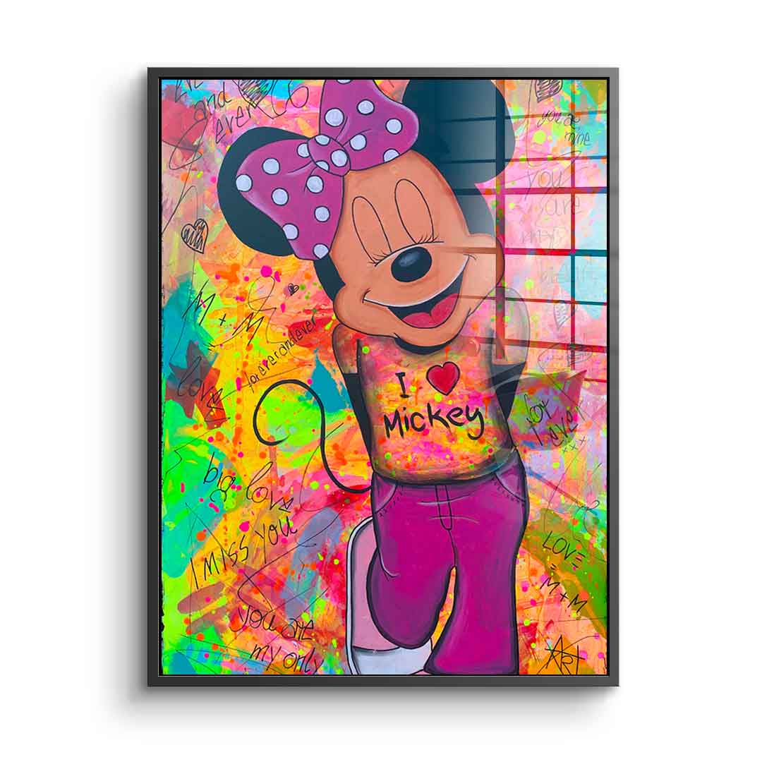 Minni Loves Mickey - acrylic glass