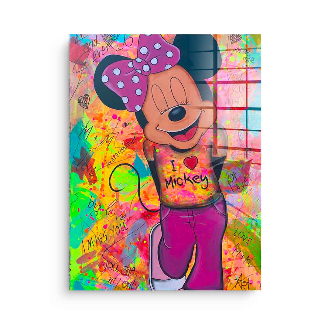 Minni Loves Mickey - acrylic glass