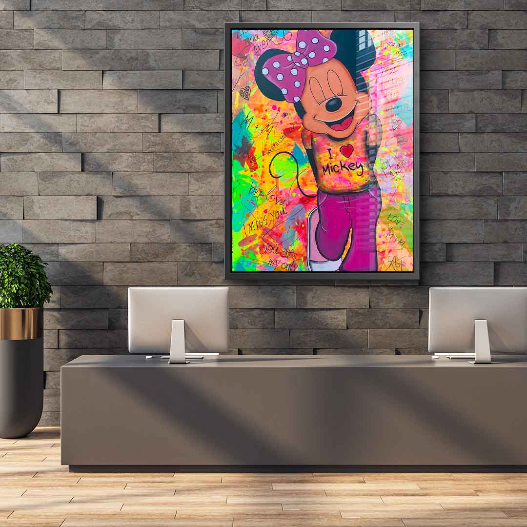 Minni Loves Mickey - acrylic glass