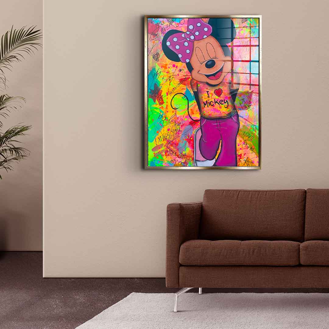 Minni Loves Mickey - acrylic glass