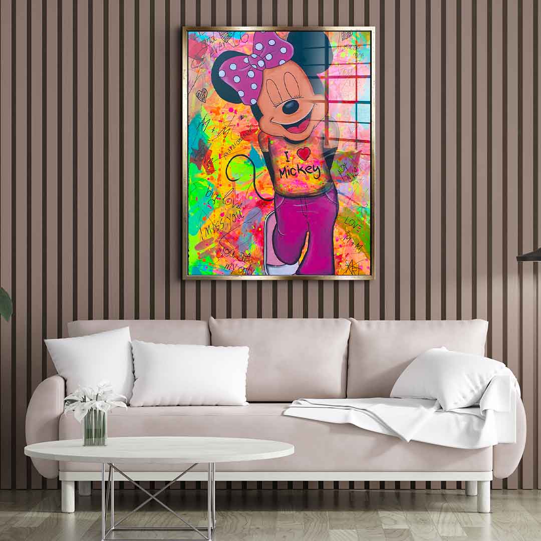 Minni Loves Mickey - acrylic glass