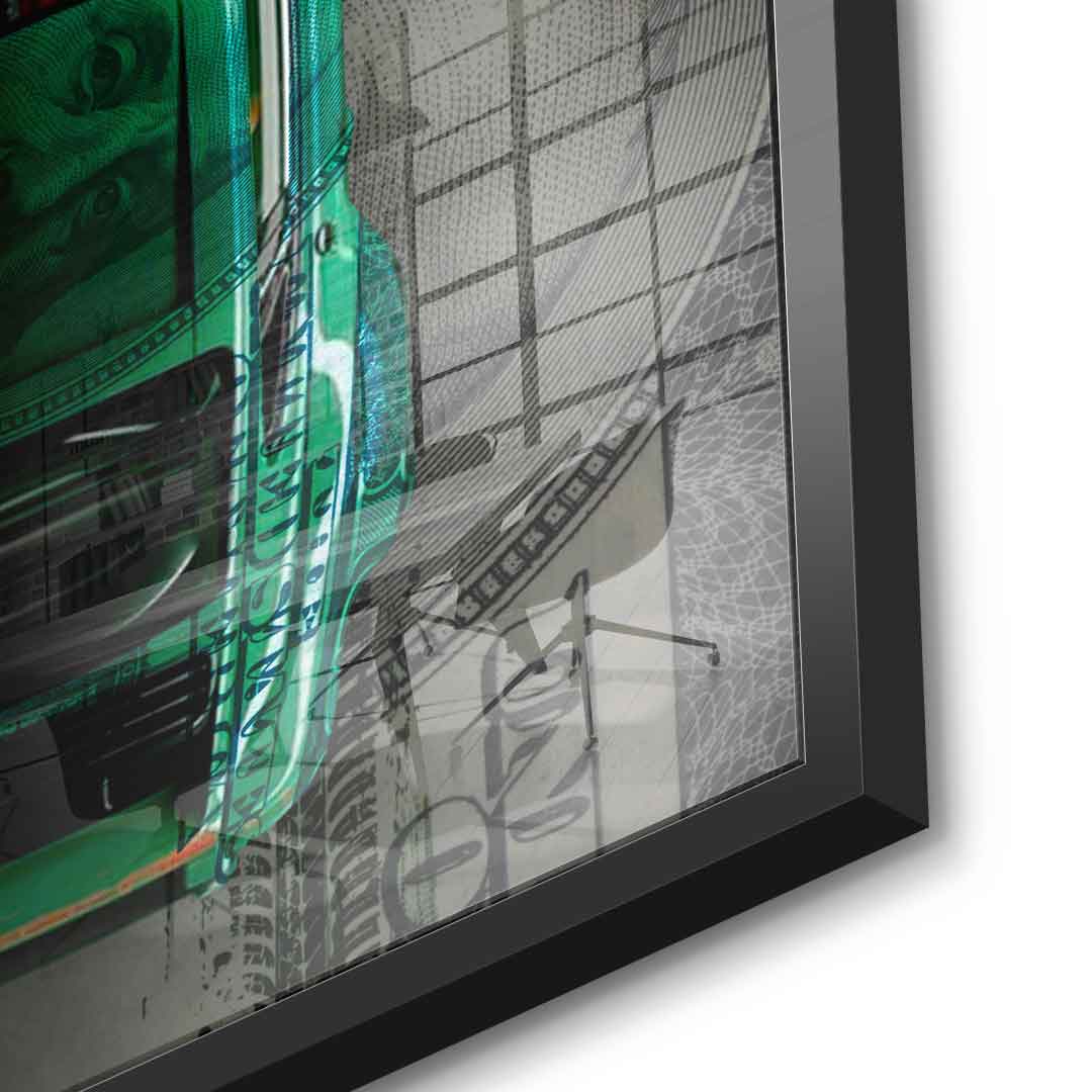 Green Dollar Car - acrylic glass