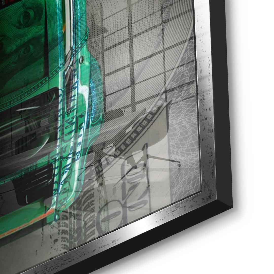 Green Dollar Car - acrylic glass