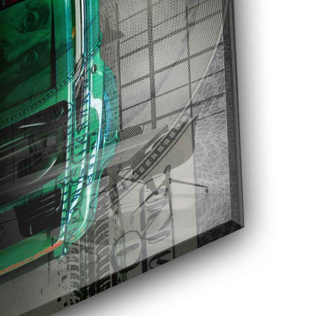 Green Dollar Car - acrylic glass