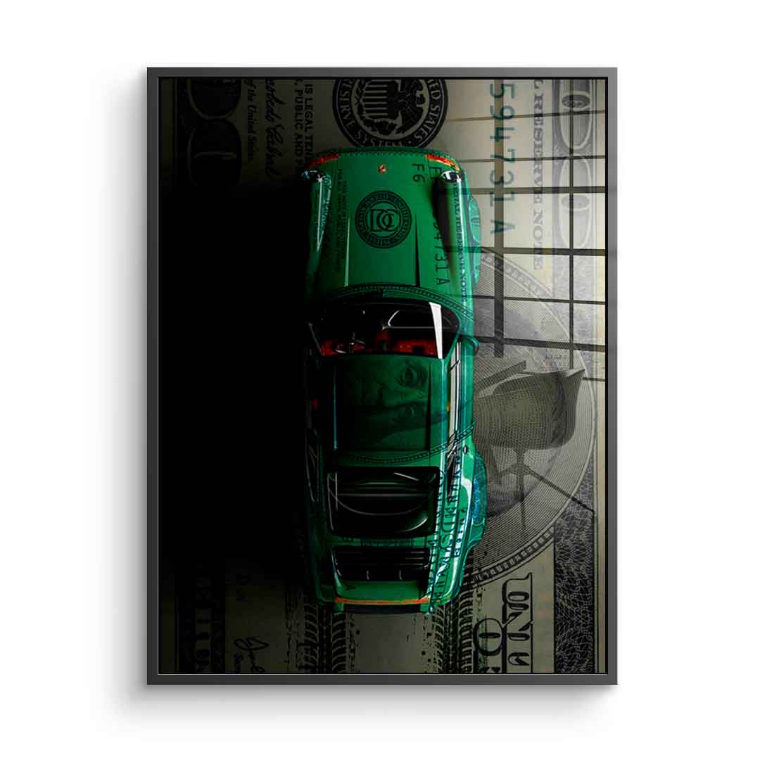 Green Dollar Car - acrylic glass