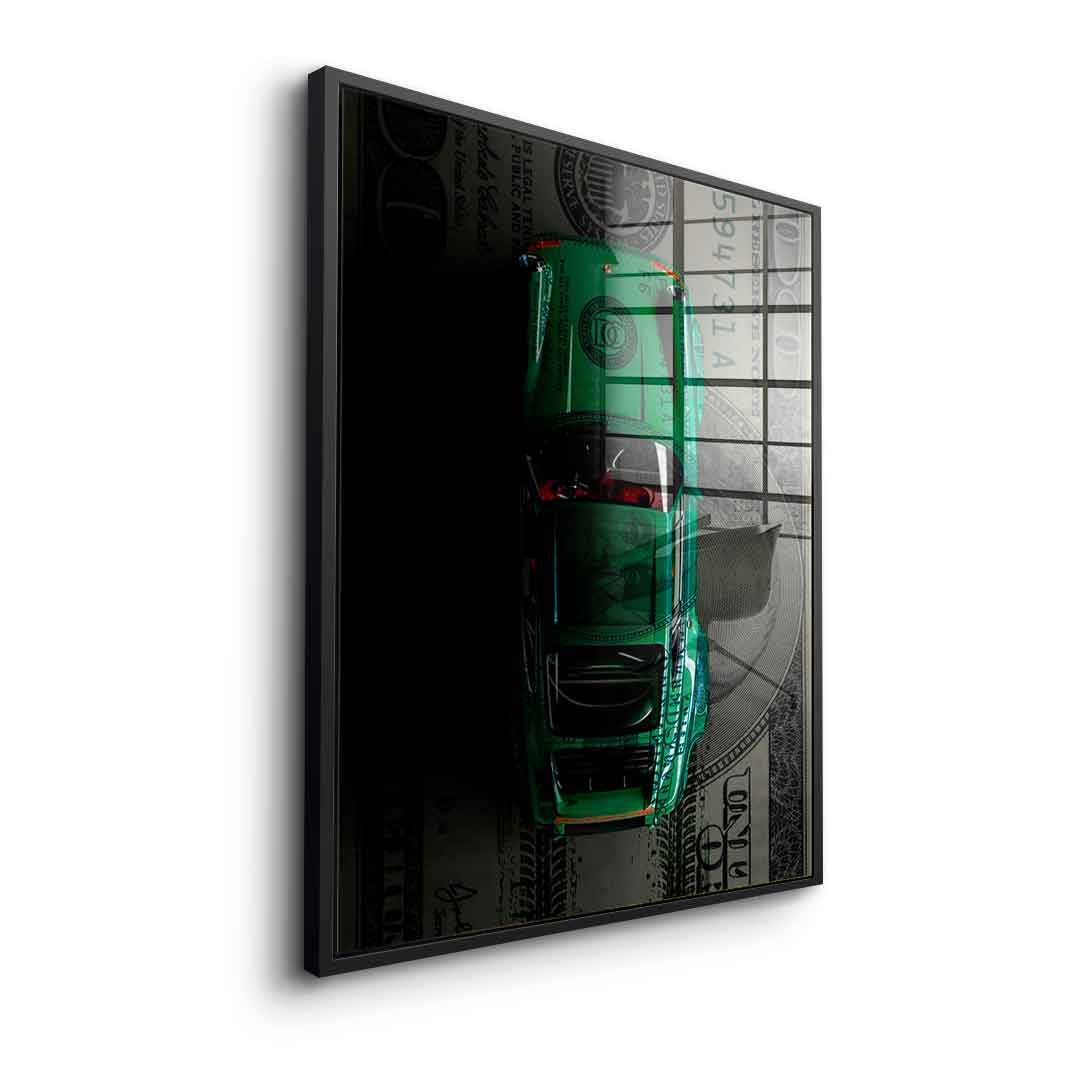 Green Dollar Car - acrylic glass