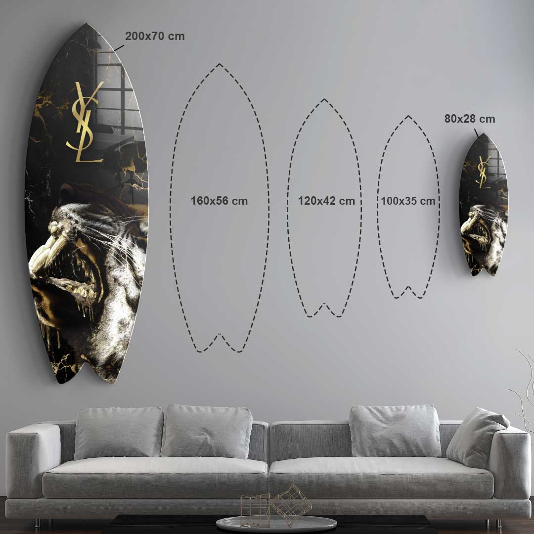 Surfboard Luxury Tiger - acrylic glass