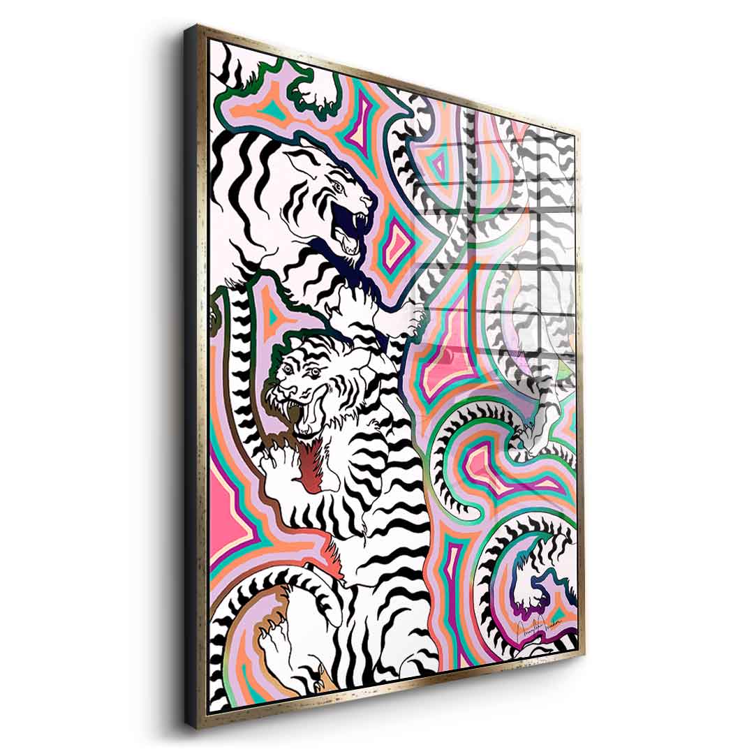 White Tiger Crawl - acrylic glass