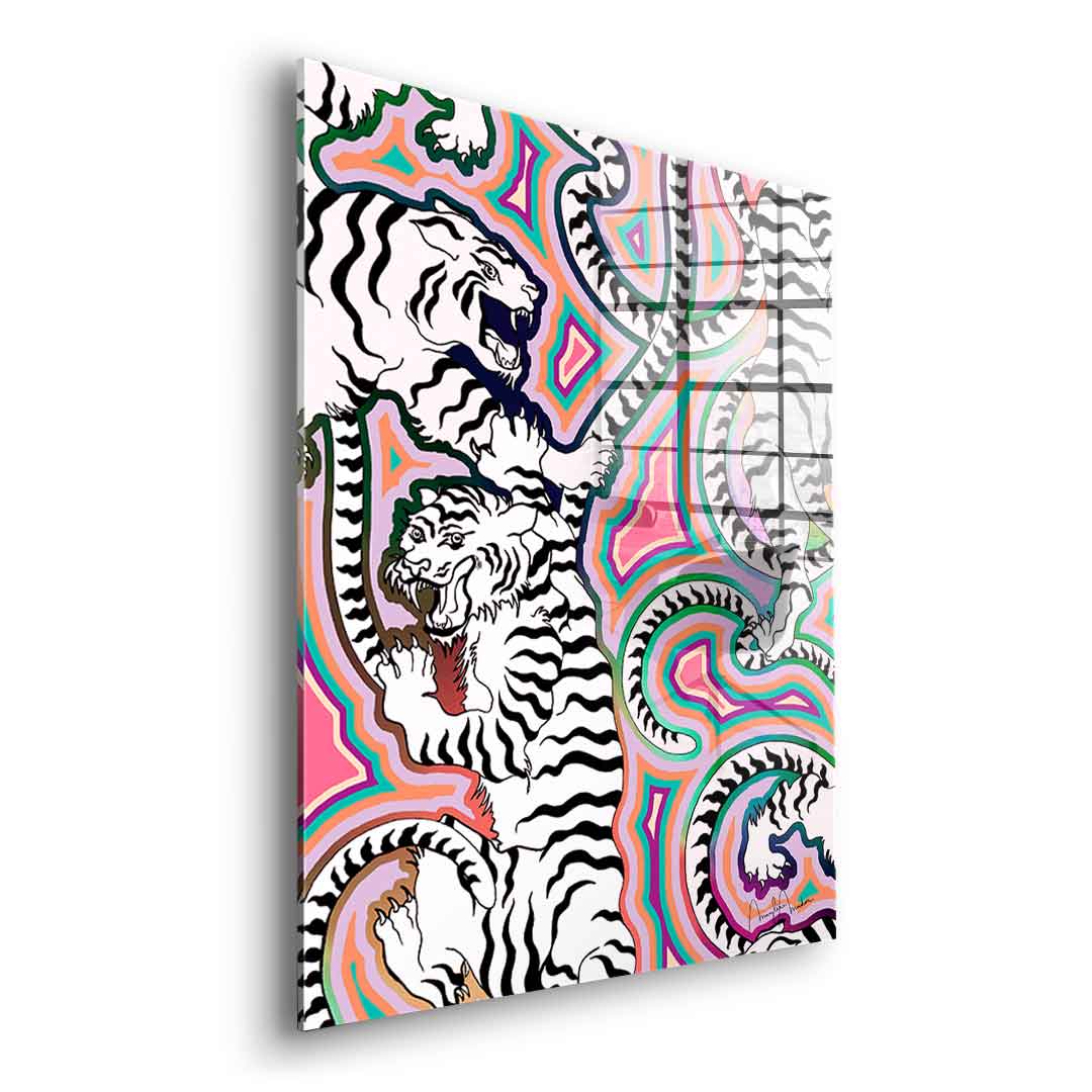 White Tiger Crawl - acrylic glass