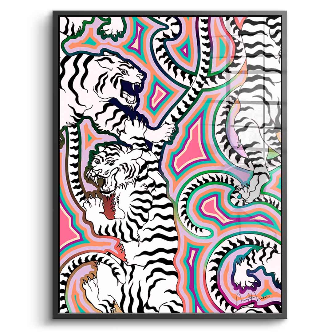 White Tiger Crawl - acrylic glass