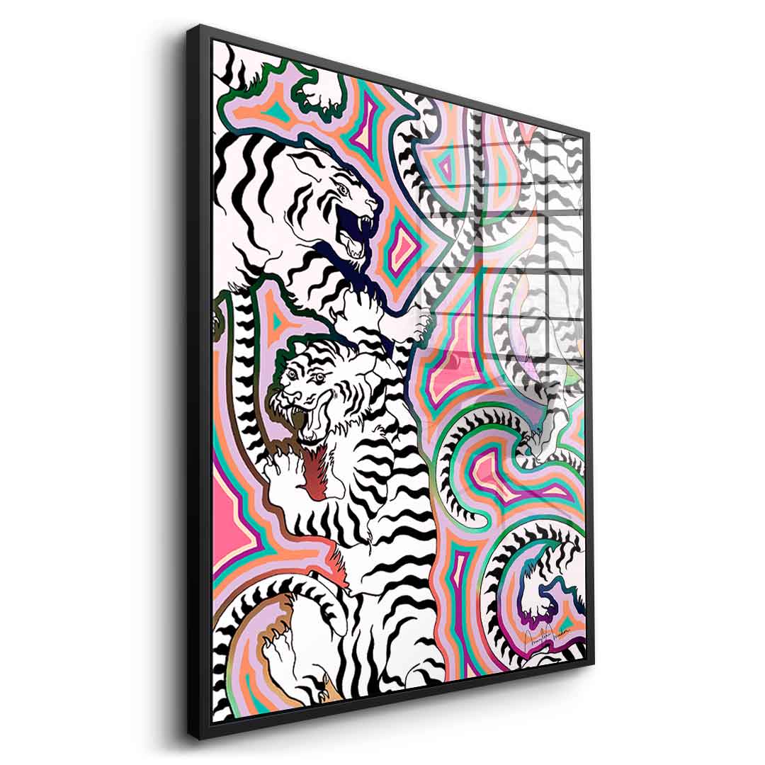 White Tiger Crawl - acrylic glass