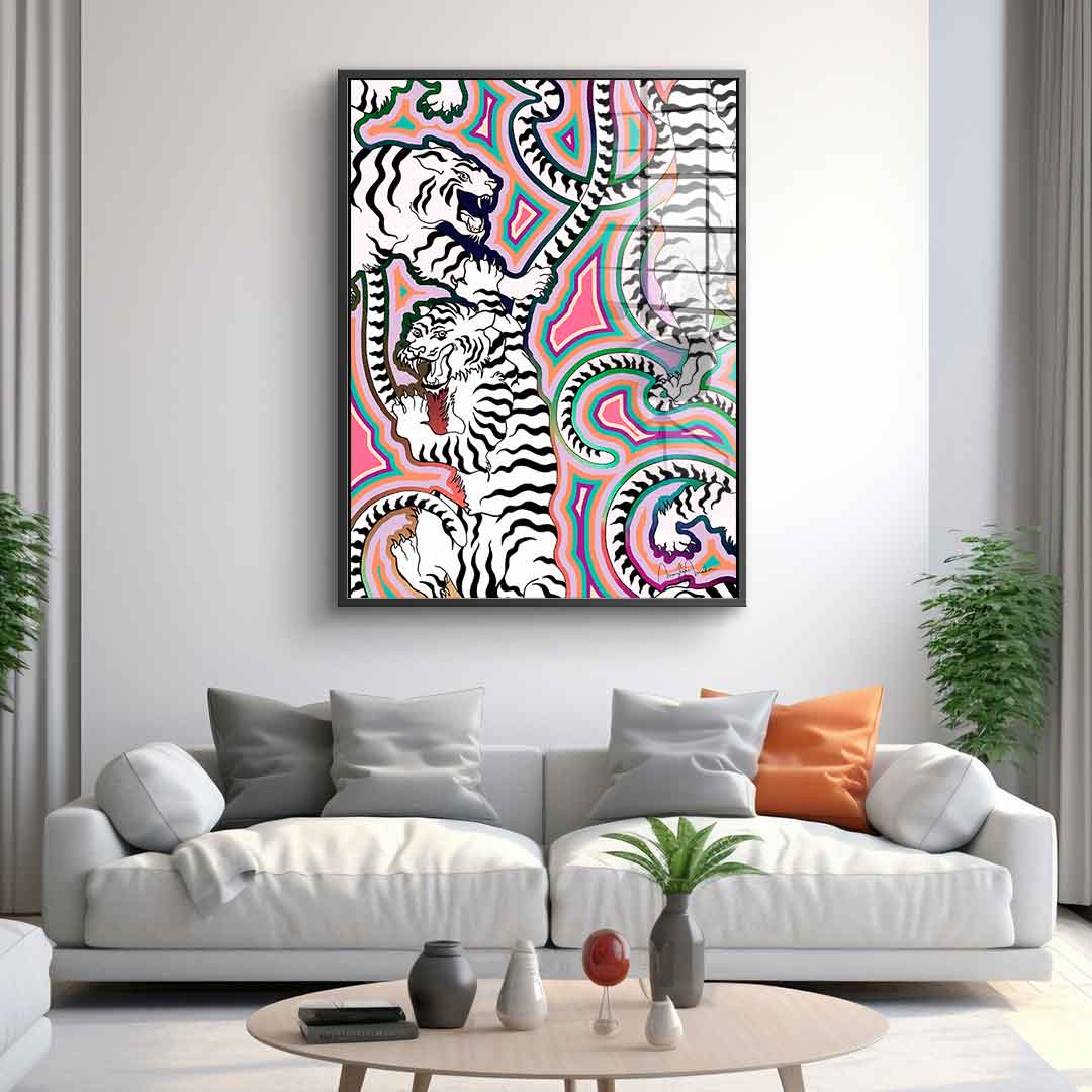 White Tiger Crawl - acrylic glass