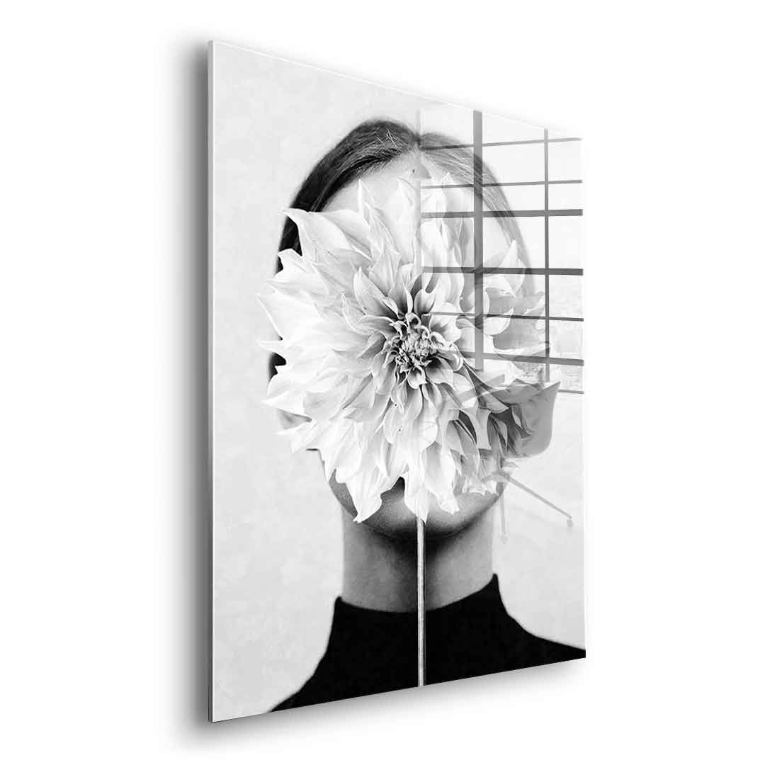 White flower - acrylic glass