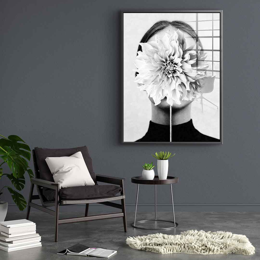 White flower - acrylic glass