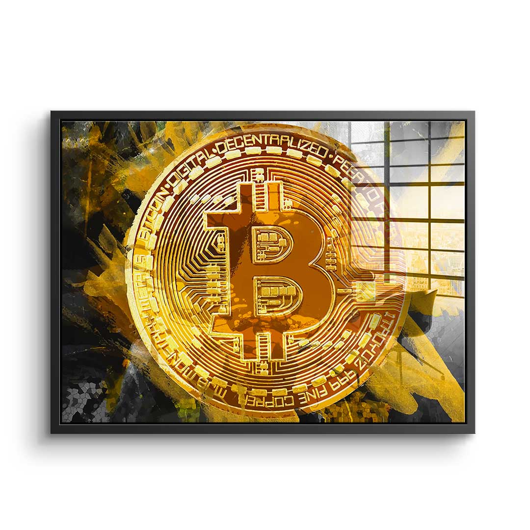 Painting Bitcoin - acrylic glass