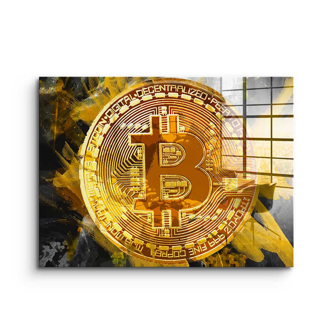 Painting Bitcoin - acrylic glass