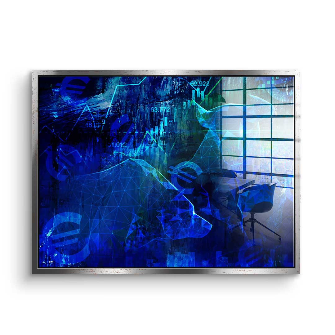 Blue Stock Market - acrylic glass