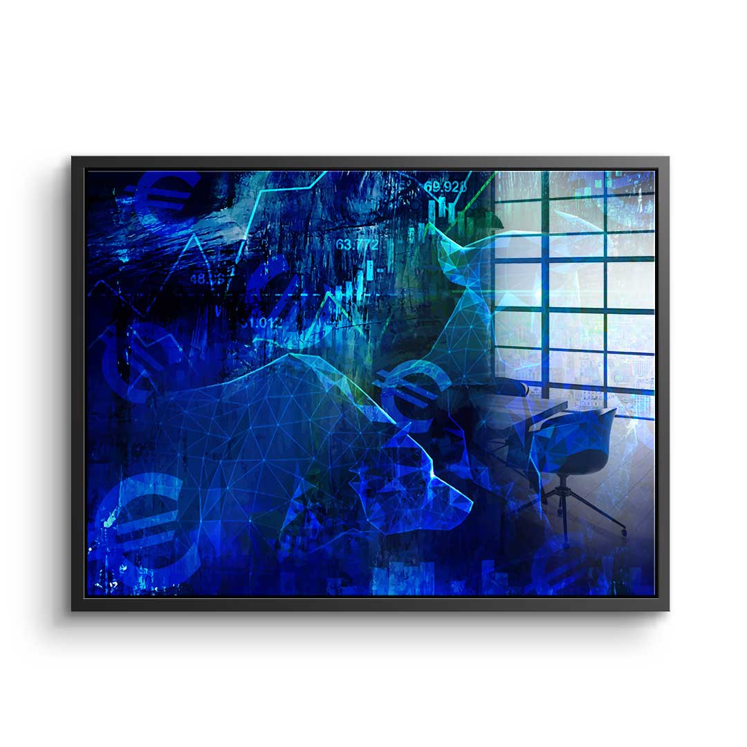 Blue Stock Market - acrylic glass