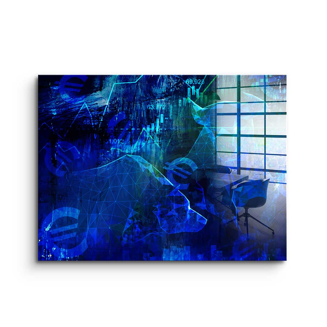 Blue Stock Market - acrylic glass