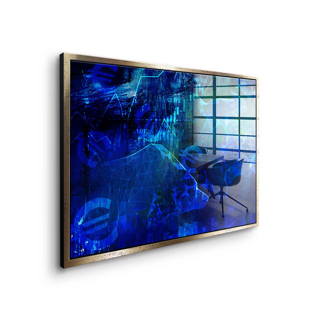 Blue Stock Market - acrylic glass