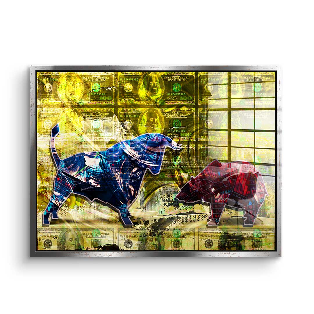 Bull vs. Bear - acrylic glass