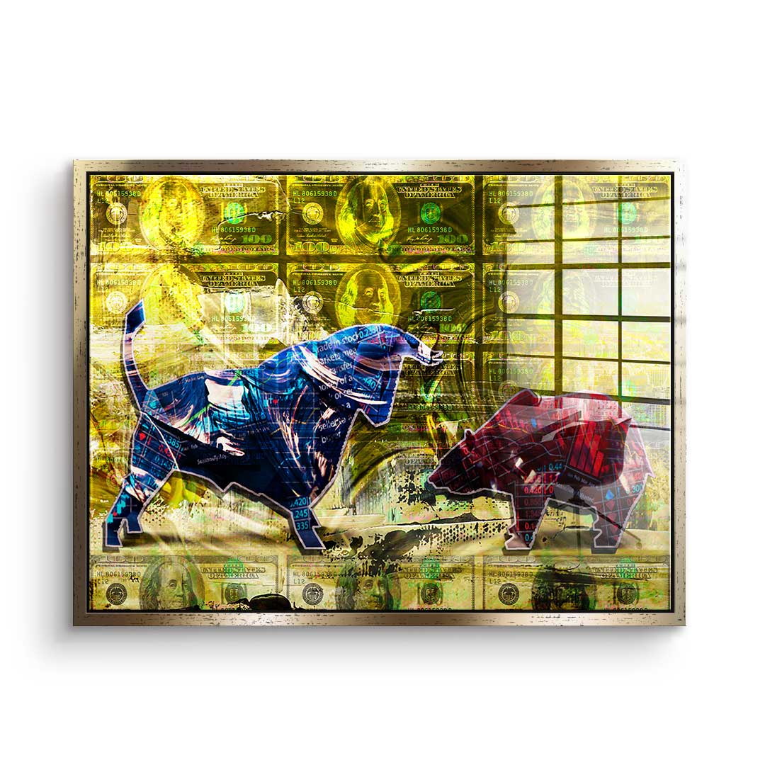 Bull vs. Bear - acrylic glass