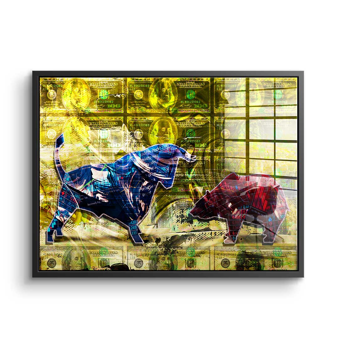 Bull vs. Bear - acrylic glass