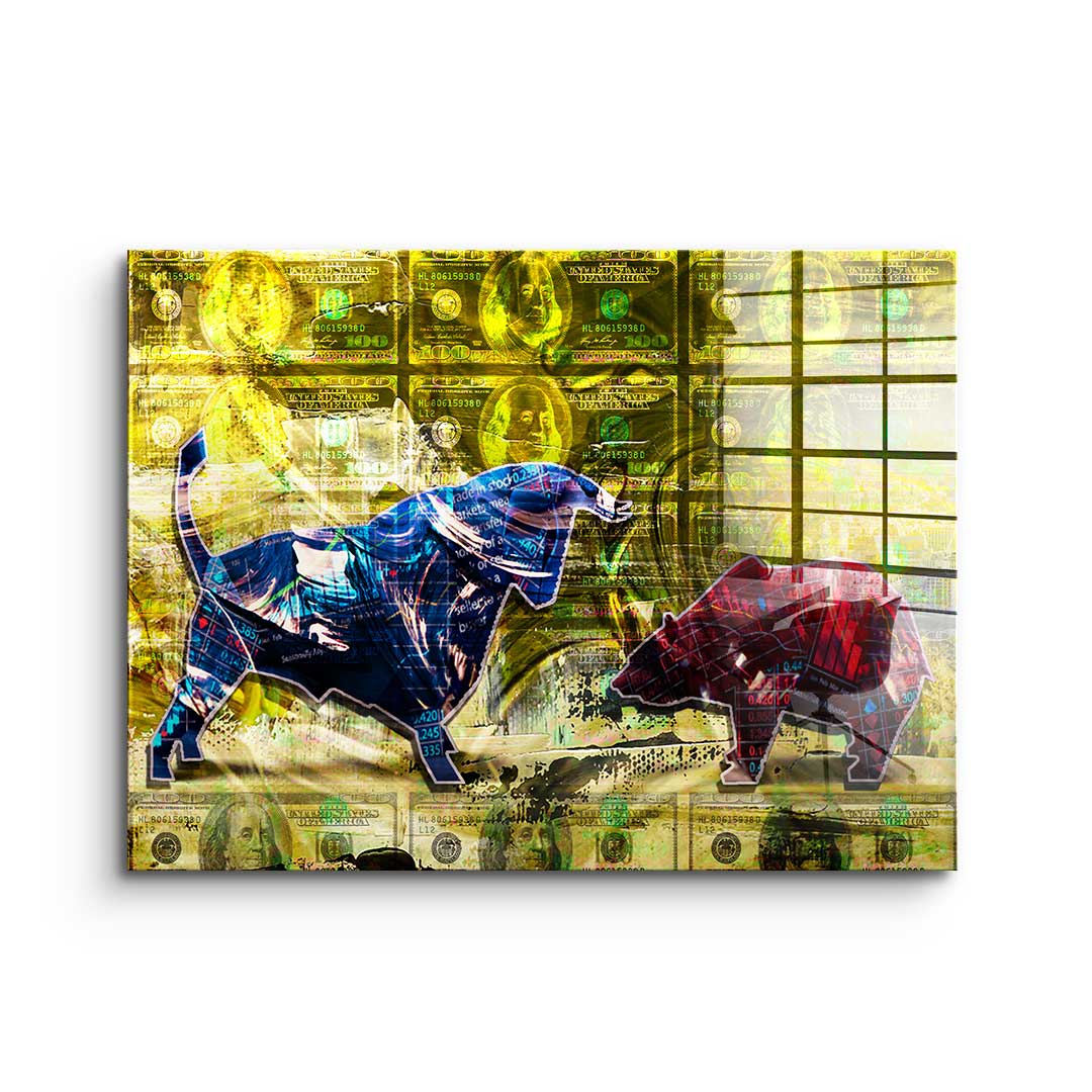 Bull vs. Bear - acrylic glass