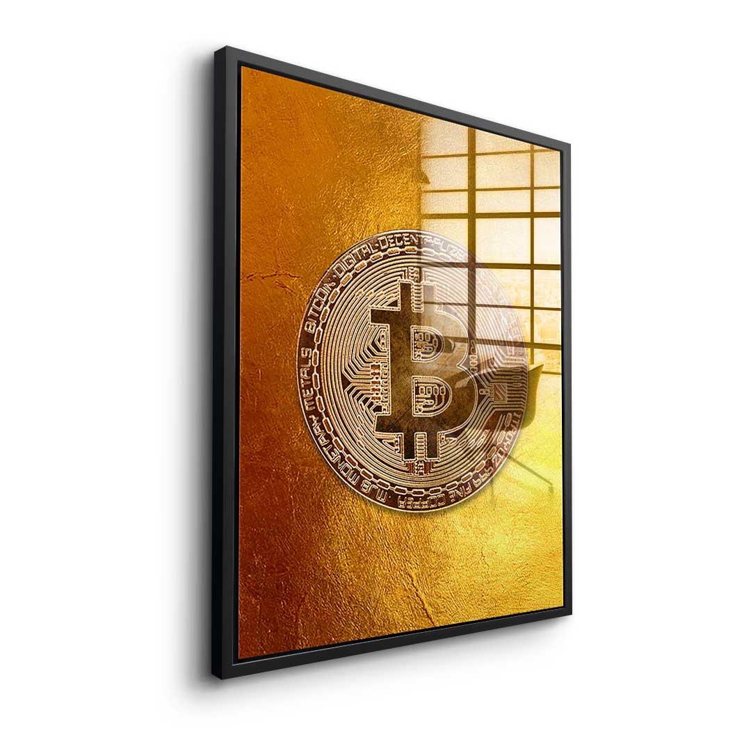 Golden Bitcoin - acrylic glass