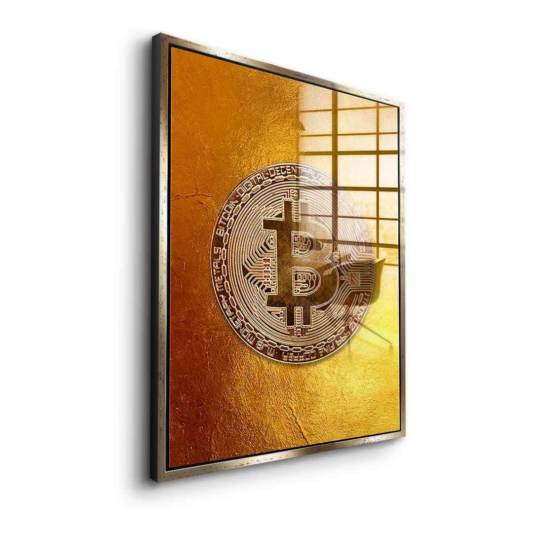 Golden Bitcoin - acrylic glass