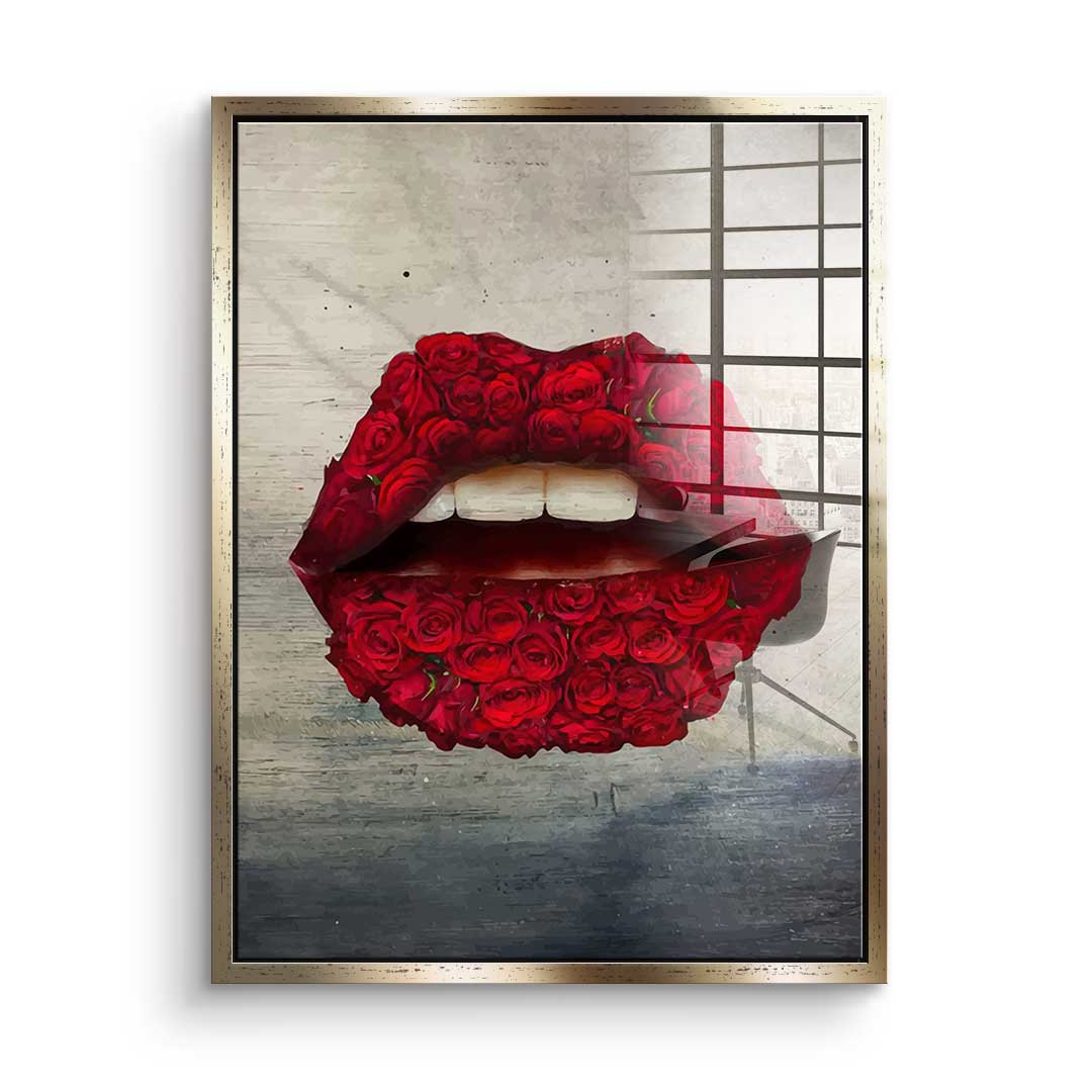 Lips X Roses - acrylic glass