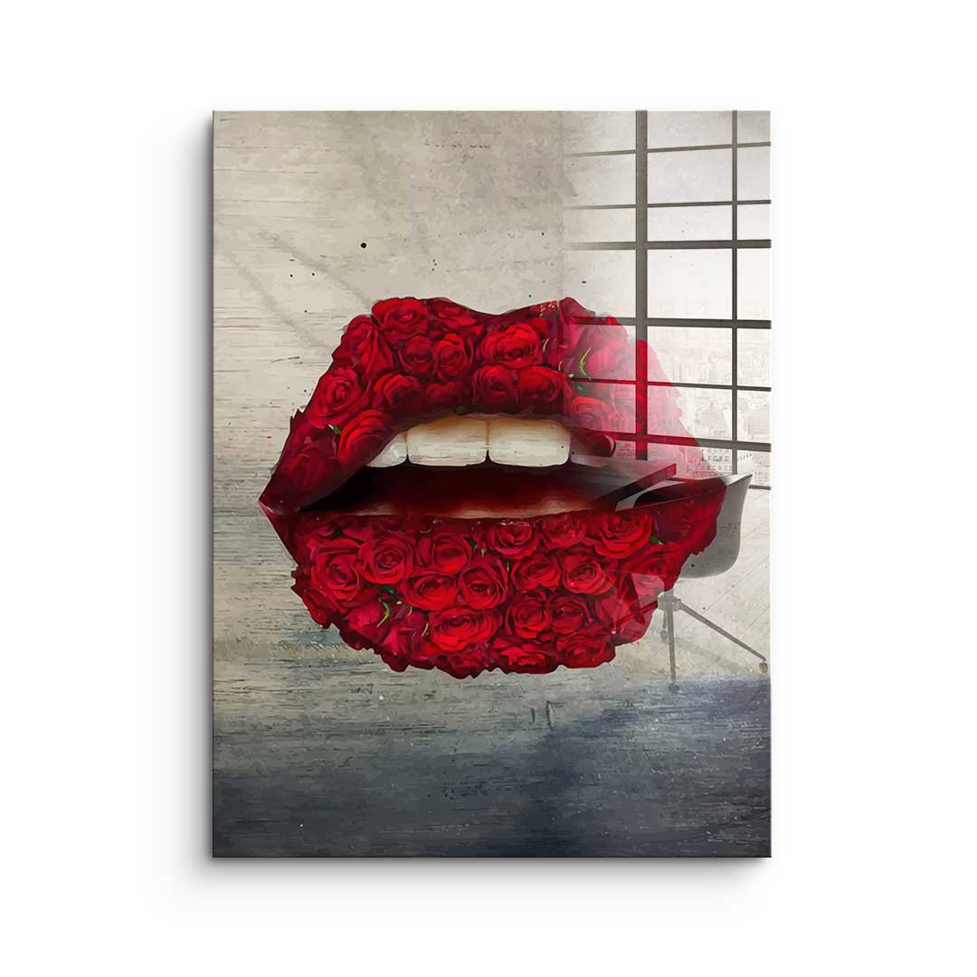 Lips X Roses - acrylic glass