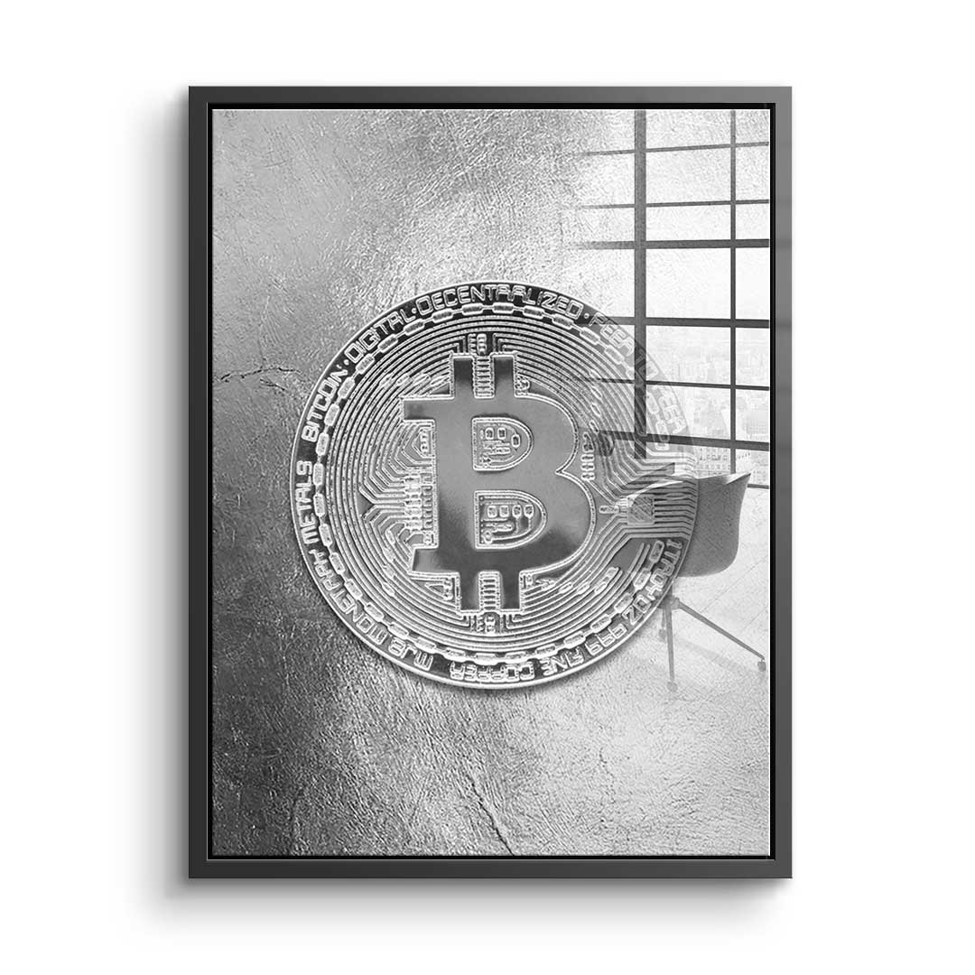 Silver Bitcoin - acrylic glass