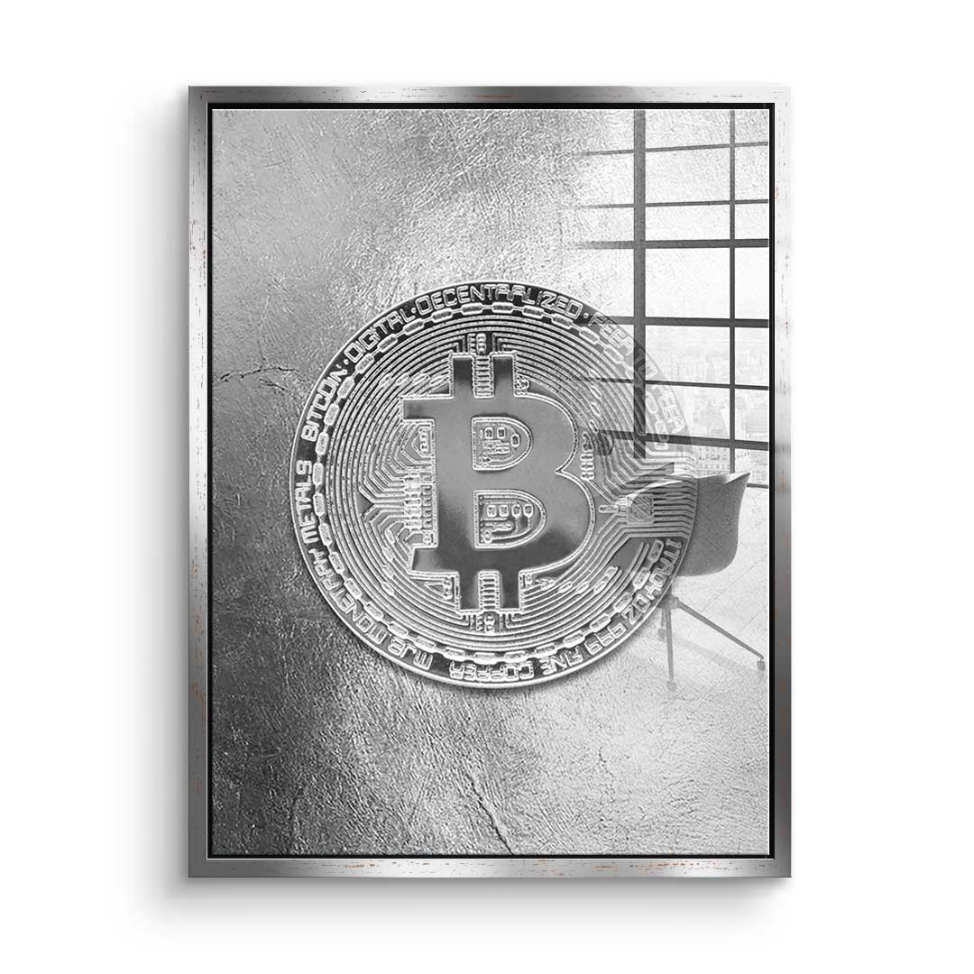 Silver Bitcoin - acrylic glass