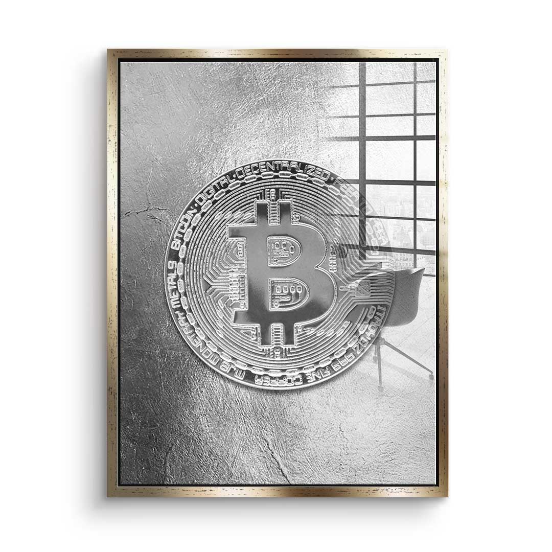 Silver Bitcoin - acrylic glass