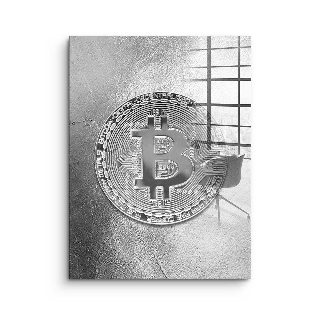 Silver Bitcoin - acrylic glass