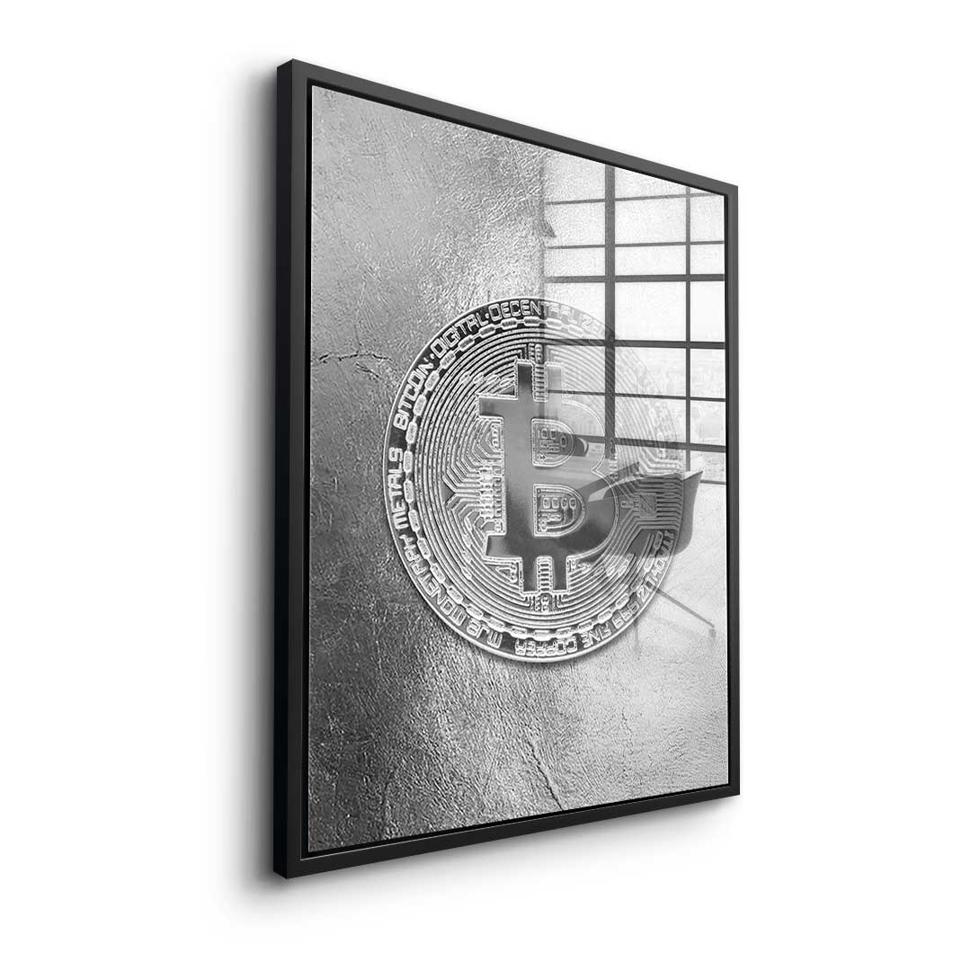 Silver Bitcoin - acrylic glass