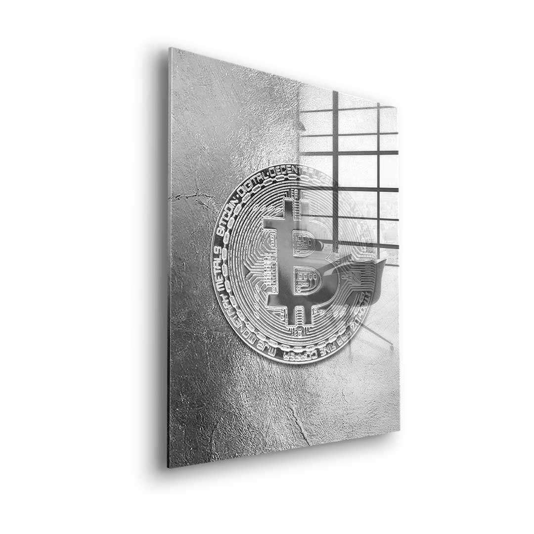 Silver Bitcoin - acrylic glass