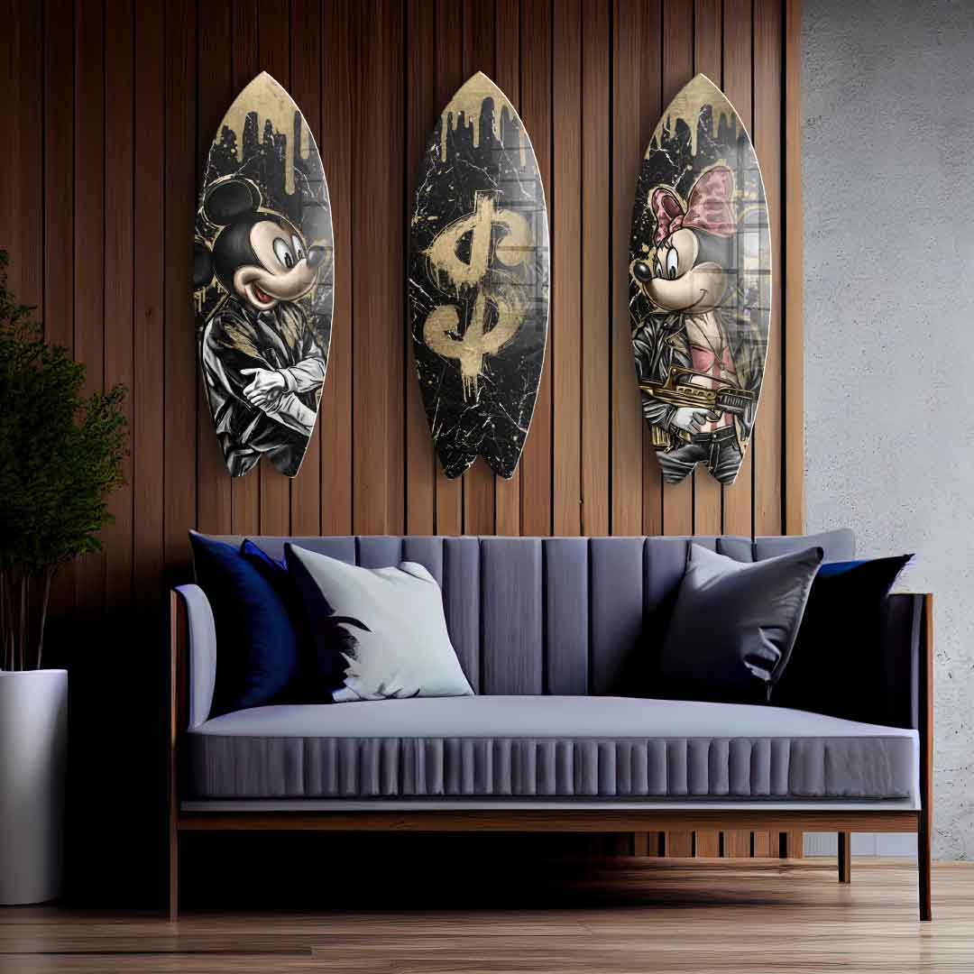 Surfboard Gangster King - acrylic glass