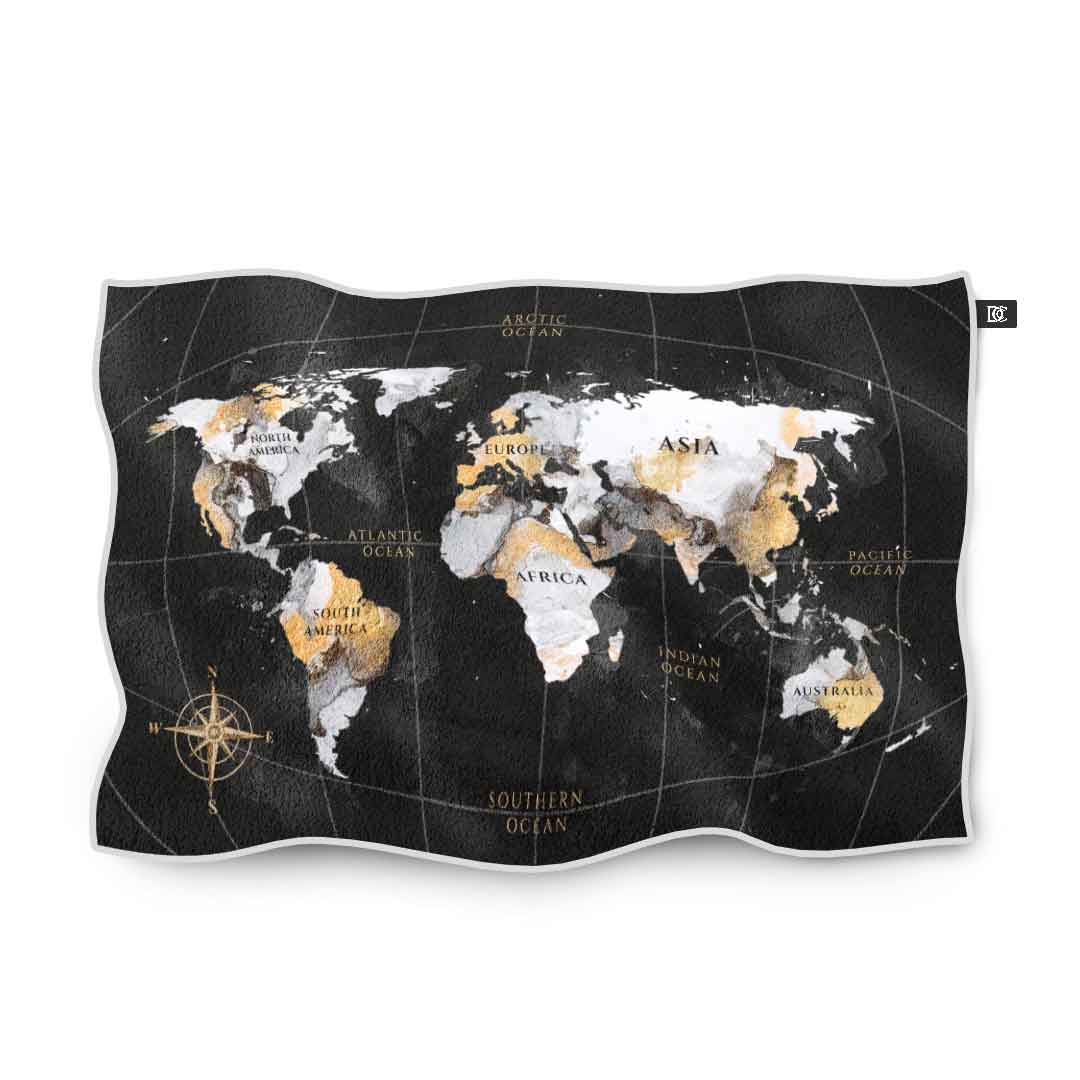 Bath towel - Abstract world map