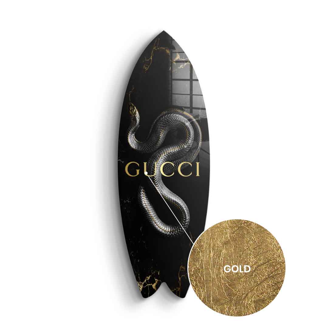 Surfboard Luxury Snake - gold leaf