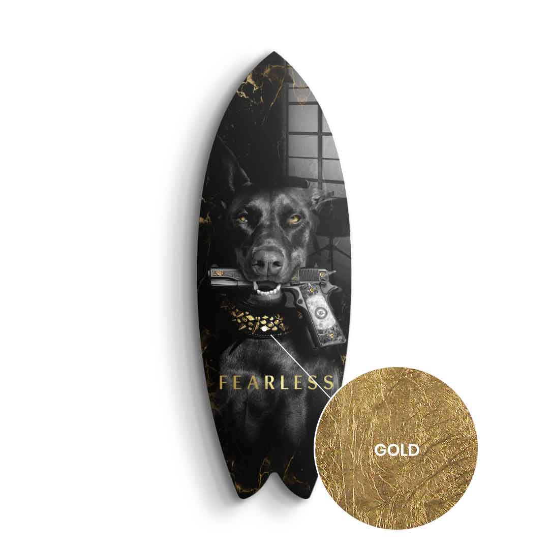 Surfboard Luxury Dog - gold leaf