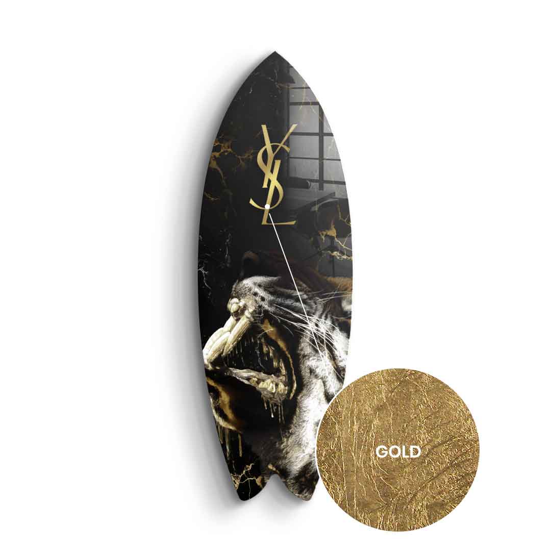 Surfboard Luxury Tiger - gold leaf