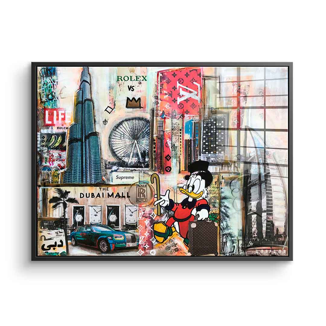 Scrooge in Dubai - acrylic glass