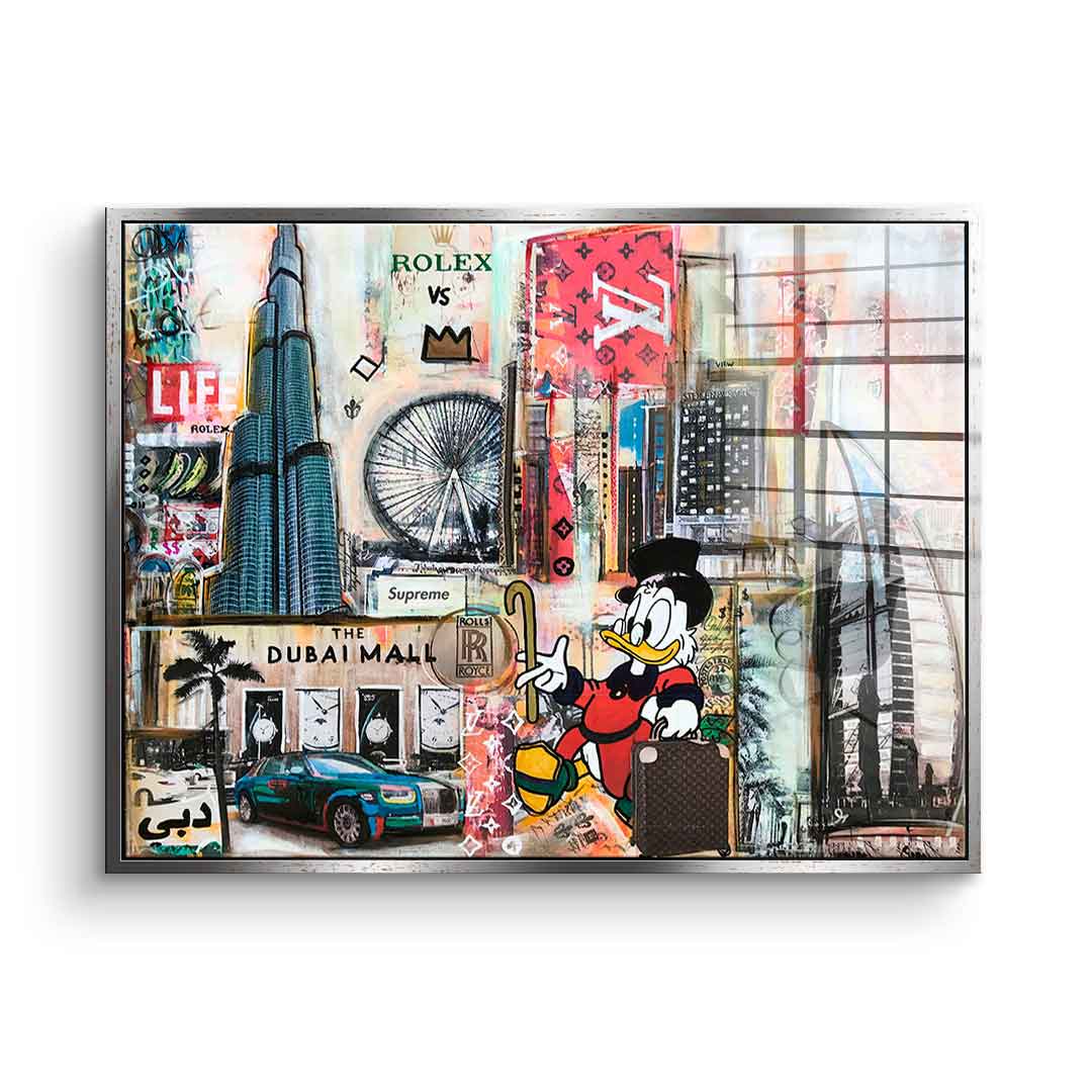 Scrooge in Dubai - acrylic glass