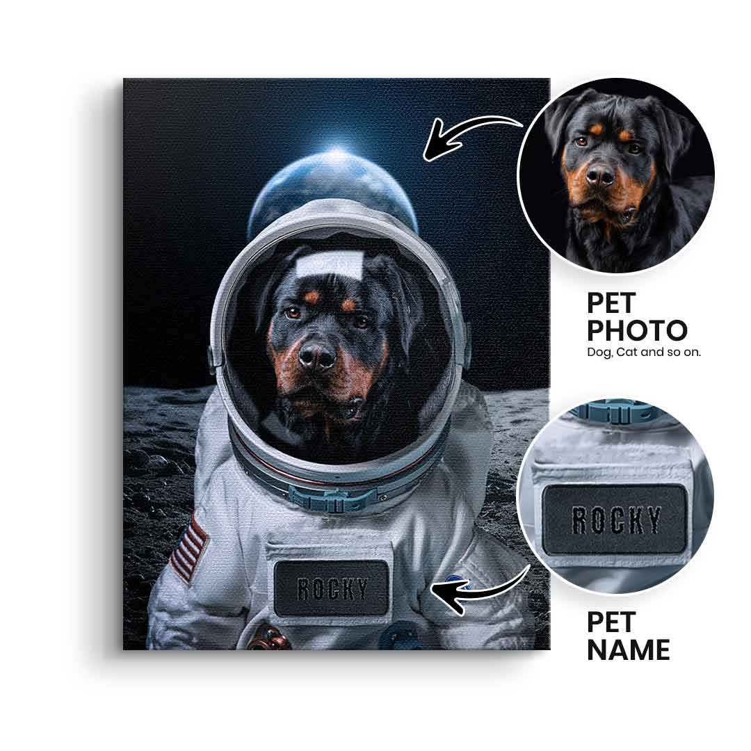 Astronaut Pet Portrait Customizable